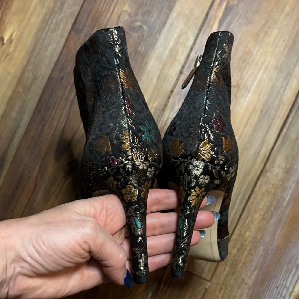 Sam Edelman Olette floral brocade tapestry stiletto ankle bootie Size 9 - Picture 3 of 6
